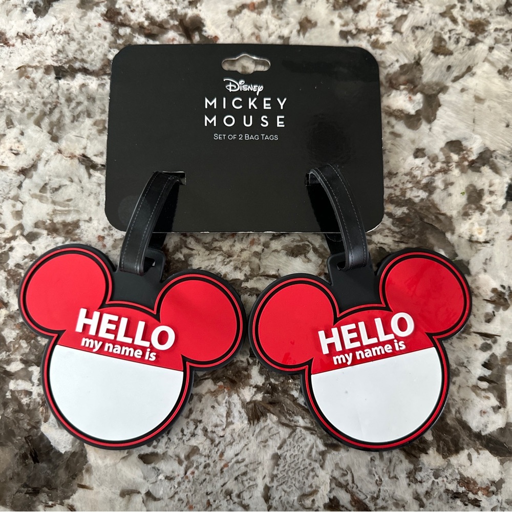 Disney Hello My Name Is Bag Luggage Tags Heavy Duty Rubber